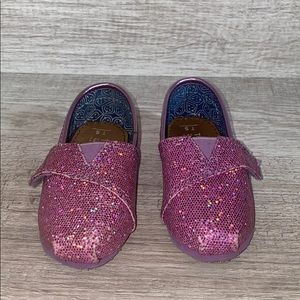 Pink Glittery Girls Toms